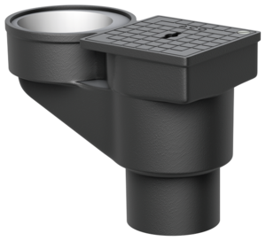 Regenrohrabläufe ohne Geruchsverschluss – mit quadratischer Reinigungsöffnung