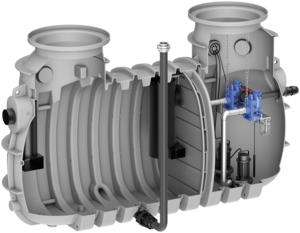 Fettabscheider mit integrierter Pumpstation LipuLift-P-D Ausbaustufe 1