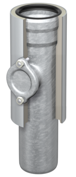 Mit überstehender Reinigungsöffnung