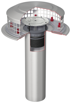 Komplettabläufe 1-teilig/Stutzenneigung: 90° | Freispiegelentwässerung