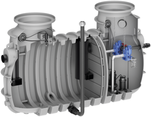 Fettabscheider mit integrierter Pumpstation LipuLift-PF-DA Ausbaustufe 3