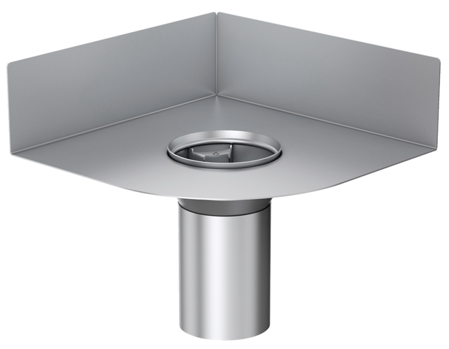 ACO Balkonablauf Mit Klebeflansch Und Eckwandaufkantung Mit-ohne Glocke 412608