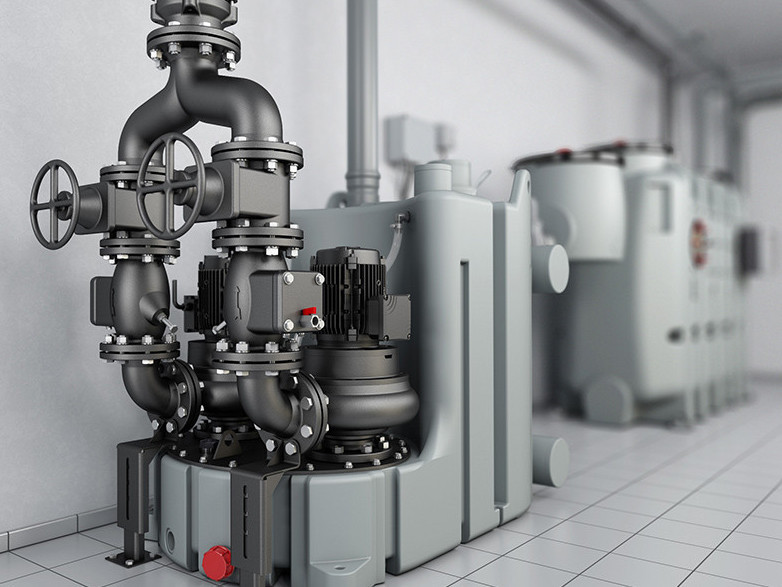 Abwasserhebeanlagen-Pumpstationen-Raum