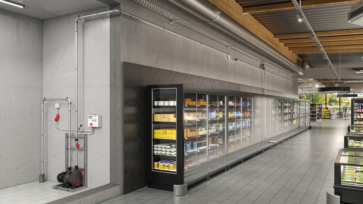 Innenraum-Supermarkt-Kühlmöbel-Entwässerung-Rohre-Pumpe