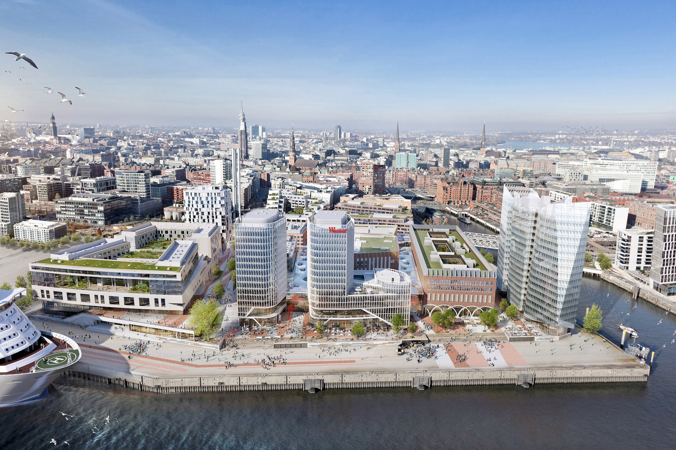 Überseequartier Hamburg Luftaufnahme