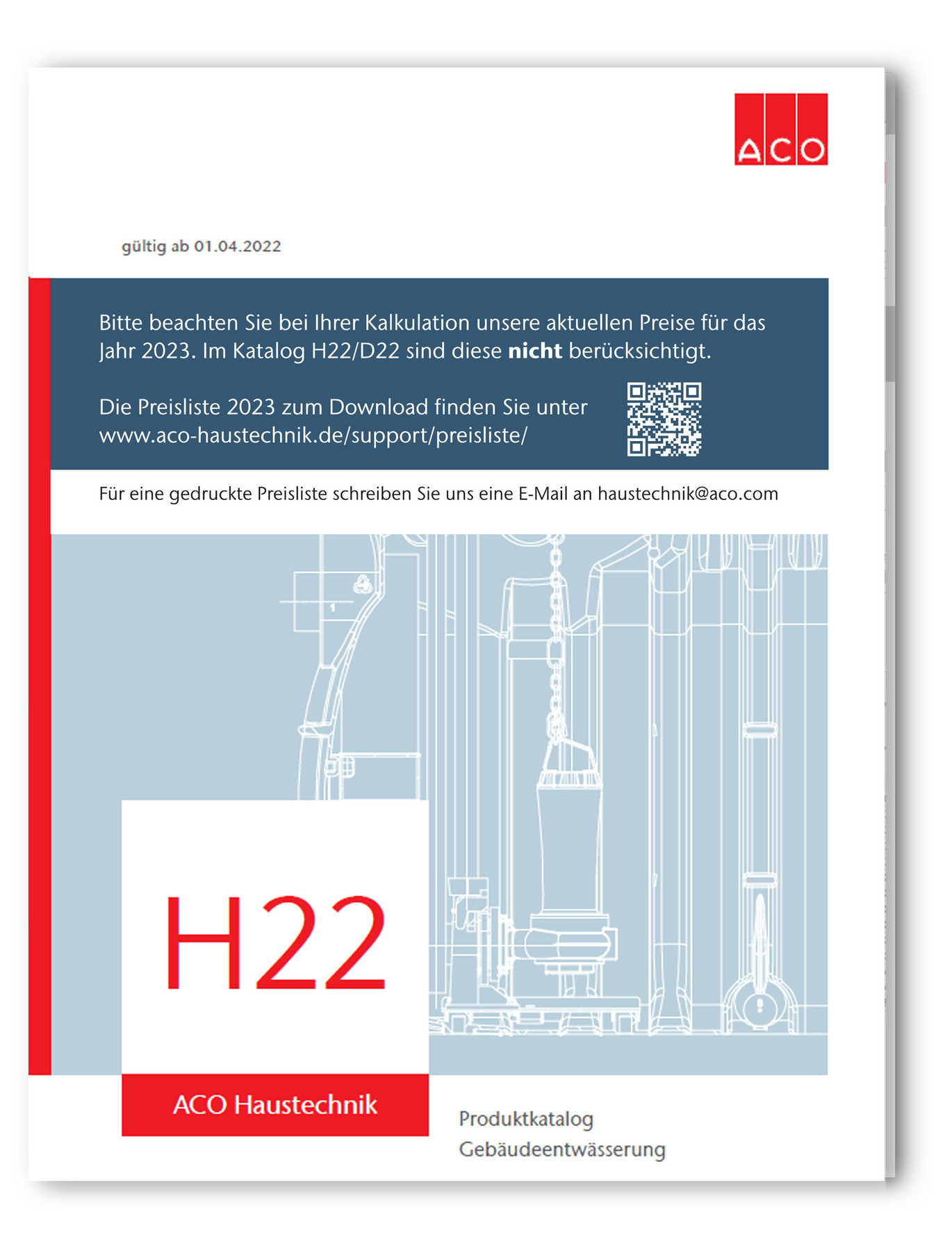 Katalog H, ACO Preisliste, Gebäudeentwässerung