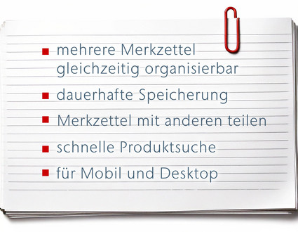 Merkzettel-Vorteile