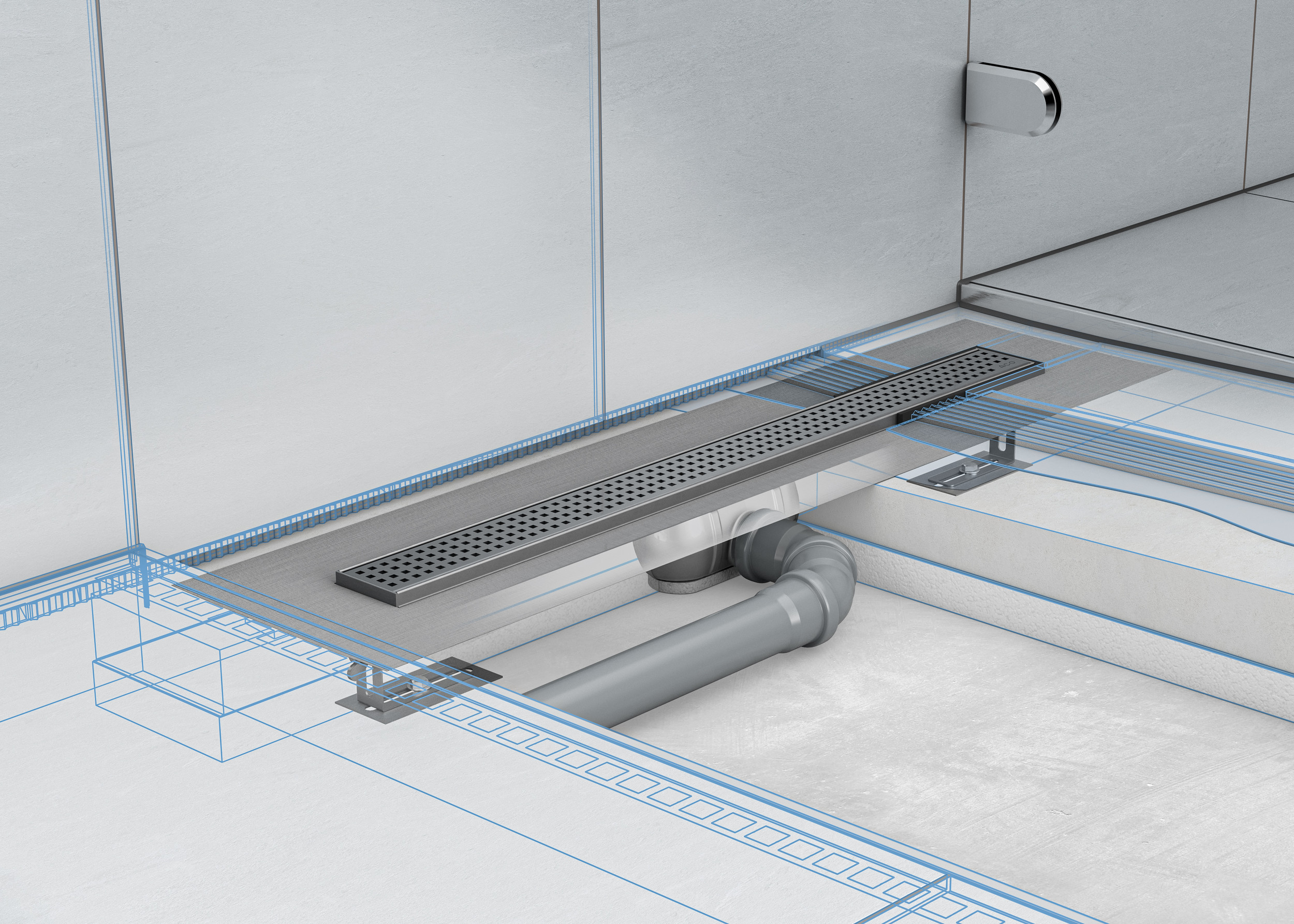 ACO ShowerDrain C Querschnitt Bodenaufbau