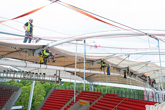 Mercedes Benz Arena, Stuttgart, Rohrsysteme und Flachdachentwässerung Mercedes Benz, Arena, Stuttgart, Rohrsysteme, Flachdachentwässerung
