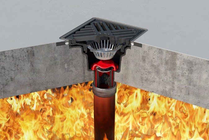 Brandschutz, Flachdachentwässerung