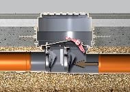 Rückstaufall: Rückstauendes Abwasser wird durch Pendelklappen zurückgehalten.